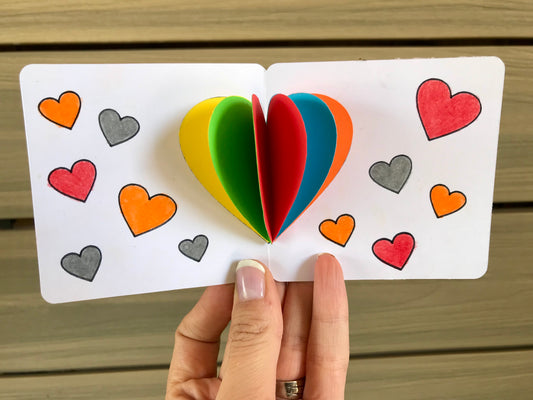 Valentines Kids Crafts - Rainbow Heart Card