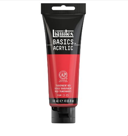 LIQUITEX BASICS ACRYLIC COLOUR 118ML TBE TRANSPARENT RED