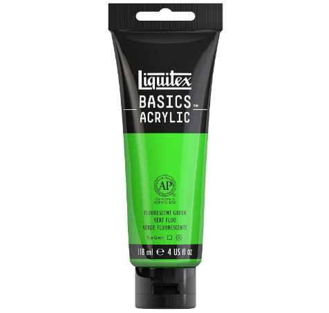 LIQUITEX BASICS ACRYLIC COLOUR 118ML TBE FLUORESCENT GREEN