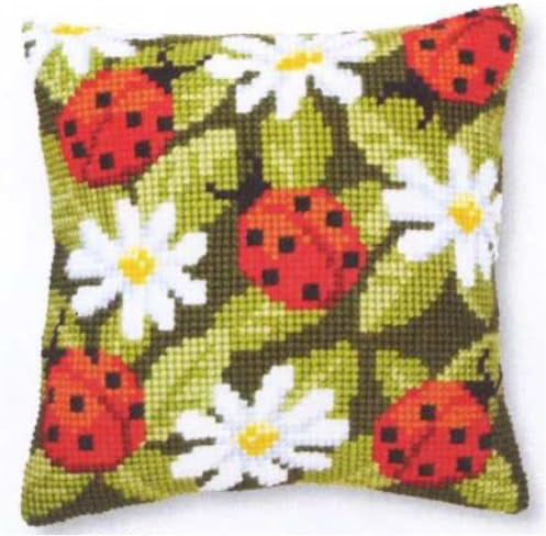 Vervaco Ladybirds Cross Stitch Cushion Front Kit