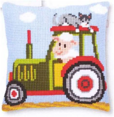 Vervaco Farm Tractor Cross Stitch Cushion Kit
