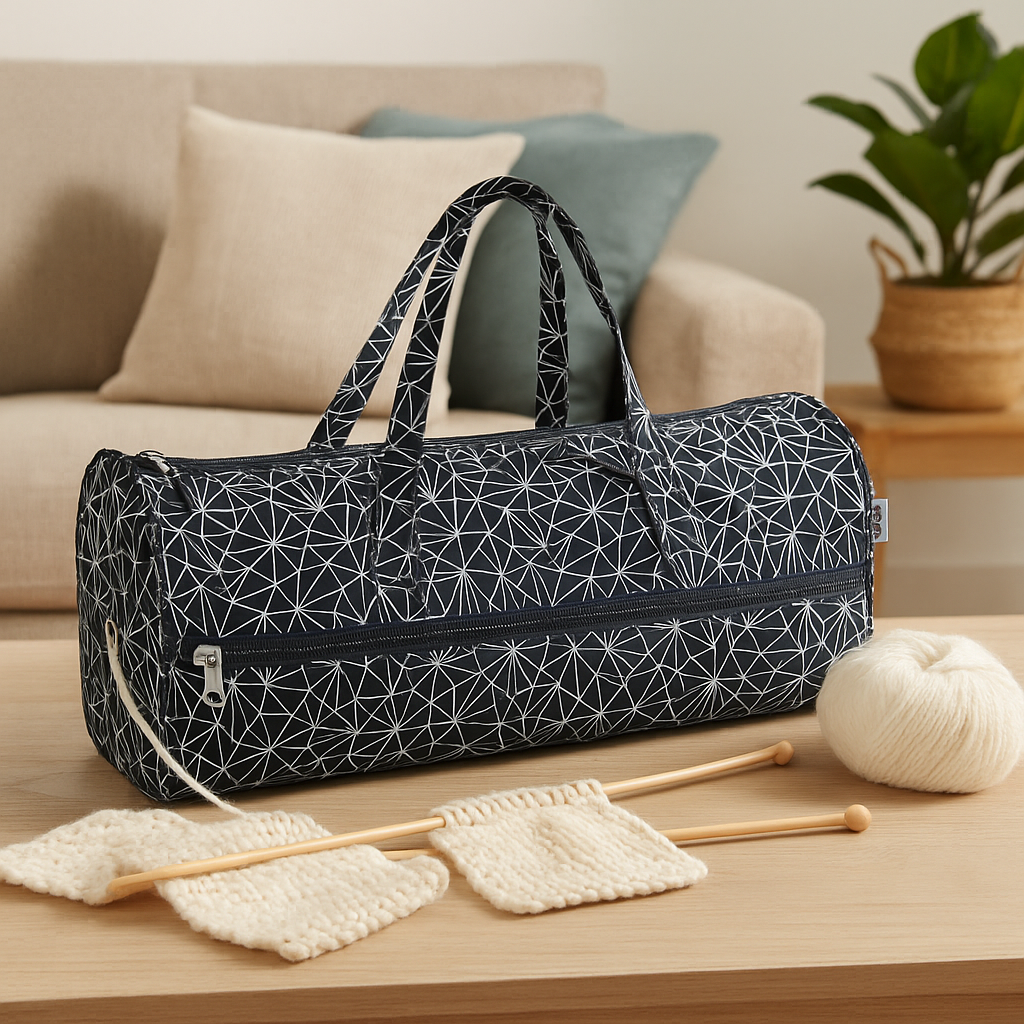HobbyGift Knitting Storage Bag – Deco Print | Yarn & Crochet Project Tote