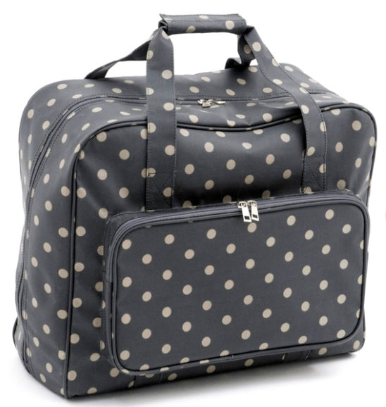 Hobby Gift Charcoal Spot Sewing Machine Bag – PVC-Coated Storage Tote with Front Pocket (43 x 37 x 20 cm)
