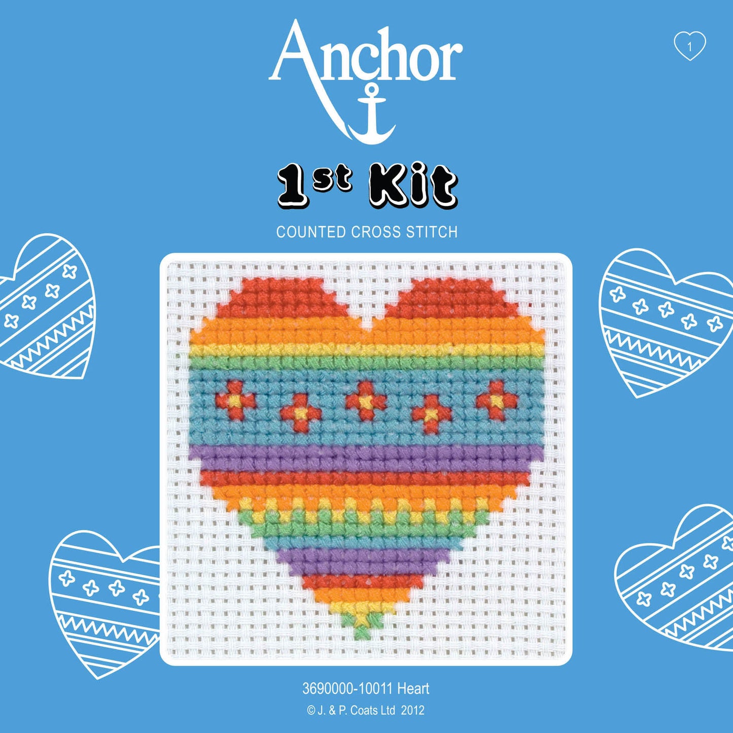 Anchor 1st Counted Cross Stitch Kit Heart