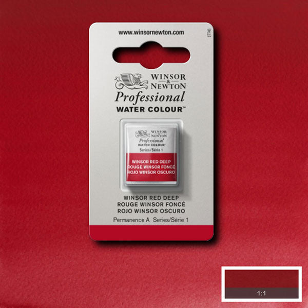 Winsor Red Deep Half Pan - S1 Professional Watercolour - Winsor & Newton at DRK Crafts