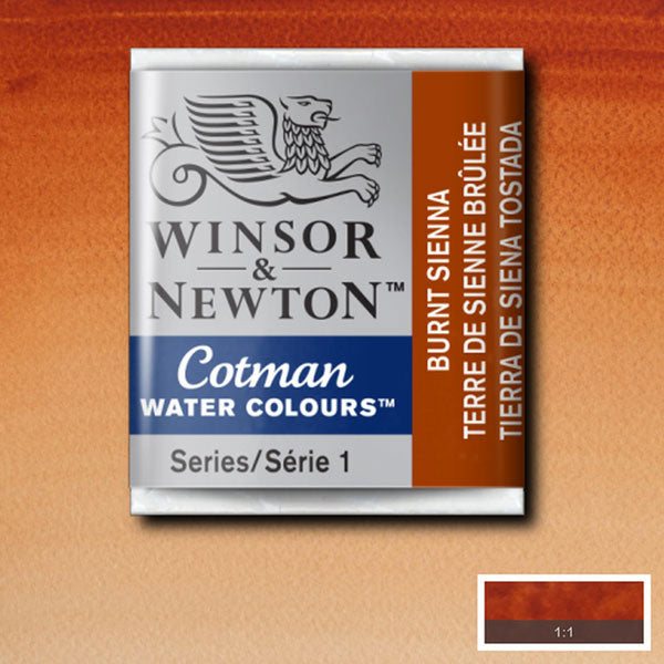 Winsor & Newton Cotman Watercolour Half Pan Burnt Sienna - Winsor & Newton at DRK Crafts