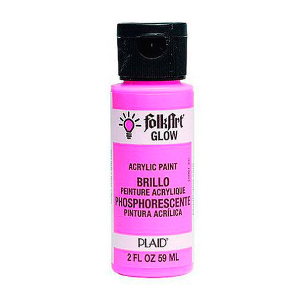 2oz Folkart Glow-in-the-Dark Acrylic Colours - Pink