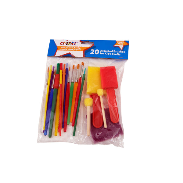 Create 20 Assorted Kids Brushes