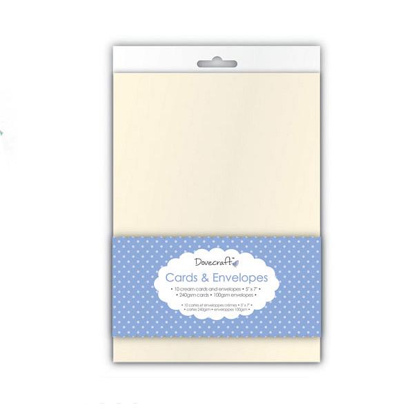 Dovecraft Dovecraft 10 Cream 5x7 Cards & Envelopes