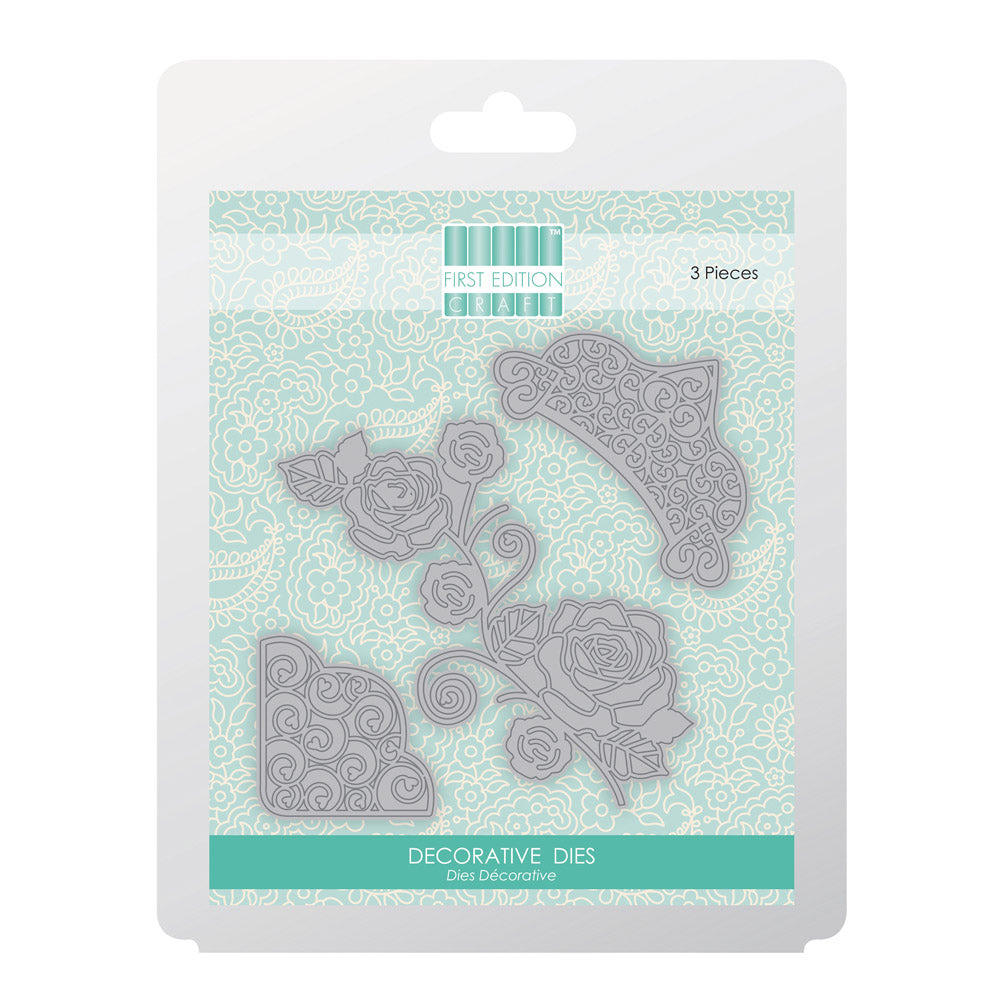 First Edition Cutting Dies HC Ltd 1- Deco Crown & Rose