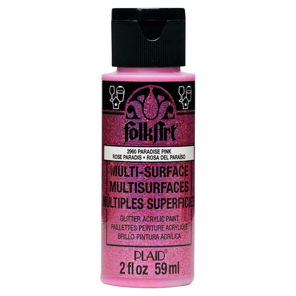 2oz FolkArt Multi Gltr Paradise Pink – 59ml (2oz)