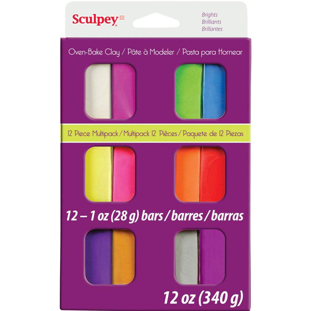 Sculpey III 12-Piece Brights Multipack