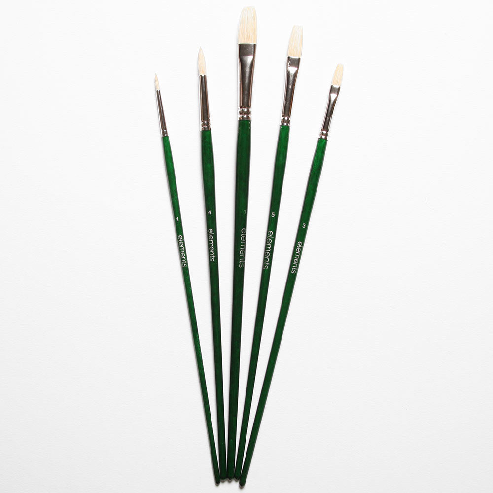 Elements Oil LH Brushes - 5PK – Premium Artist Brush Set
