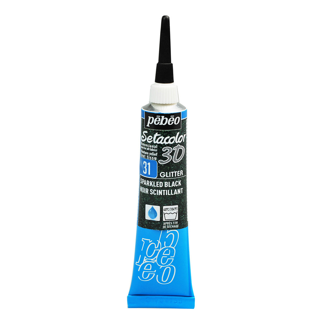 Pebeo Setacolour 3D Glitter Effect - Sparkling Black (20ml)