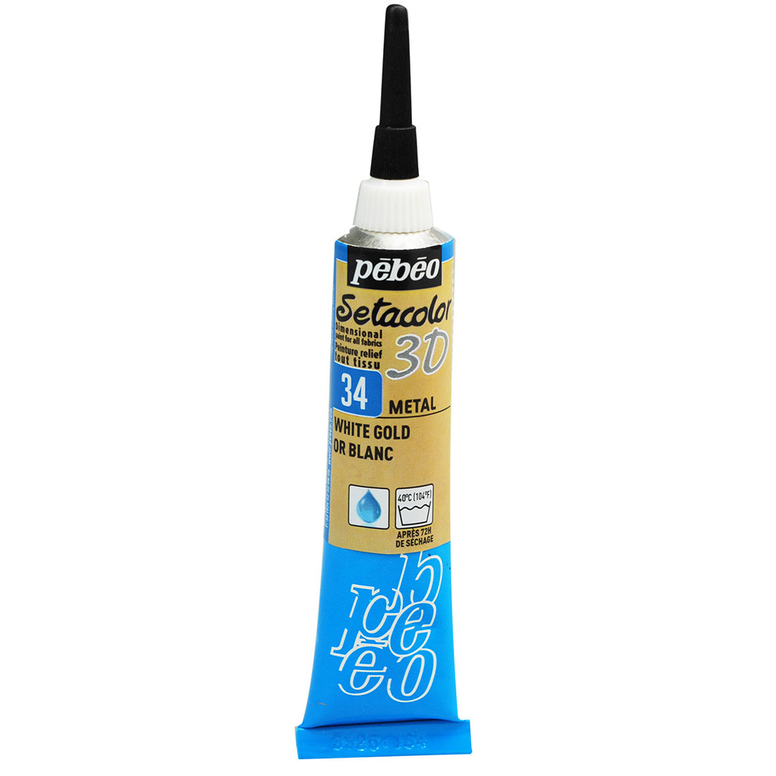 Pebeo Setacolour 3D Metal Effect - White Gold (20ml)