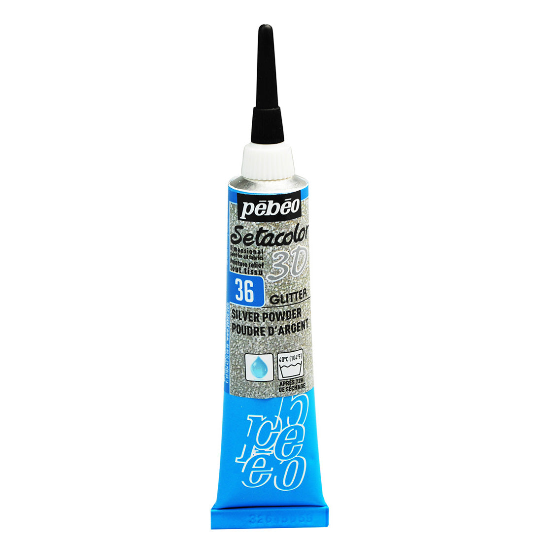 Pebeo Setacolour 3D Glitter Effect - Silver Powder (20ml)