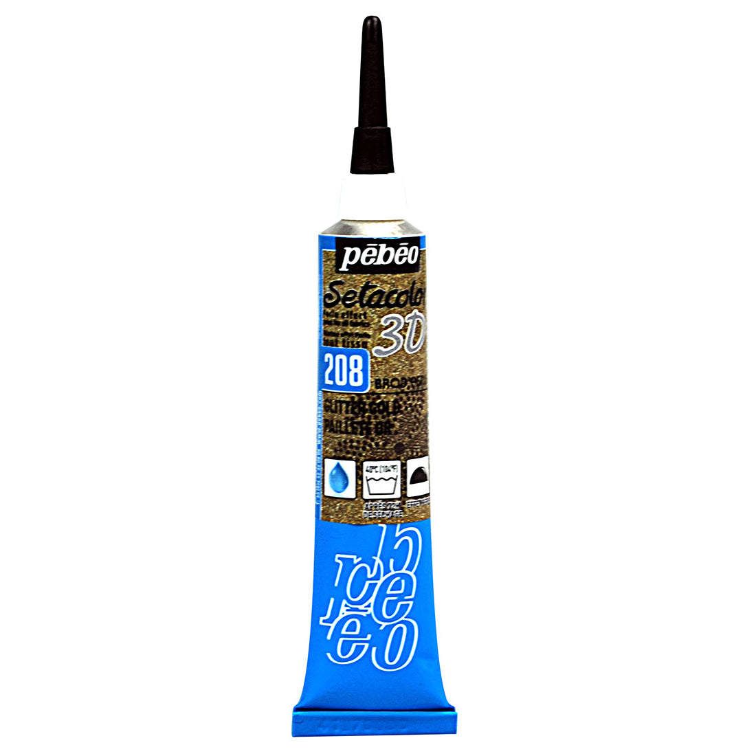 Pebeo Setacolour 3D Brod'Perle Effect - Gold Glitter (20ml)