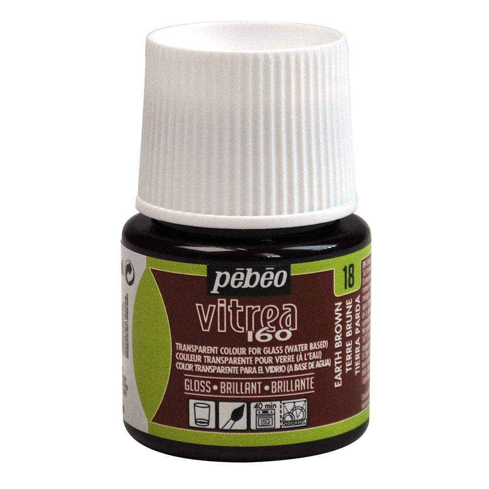 Pebeo Vitrea 160 Gloss - Earth Brown (45ml)