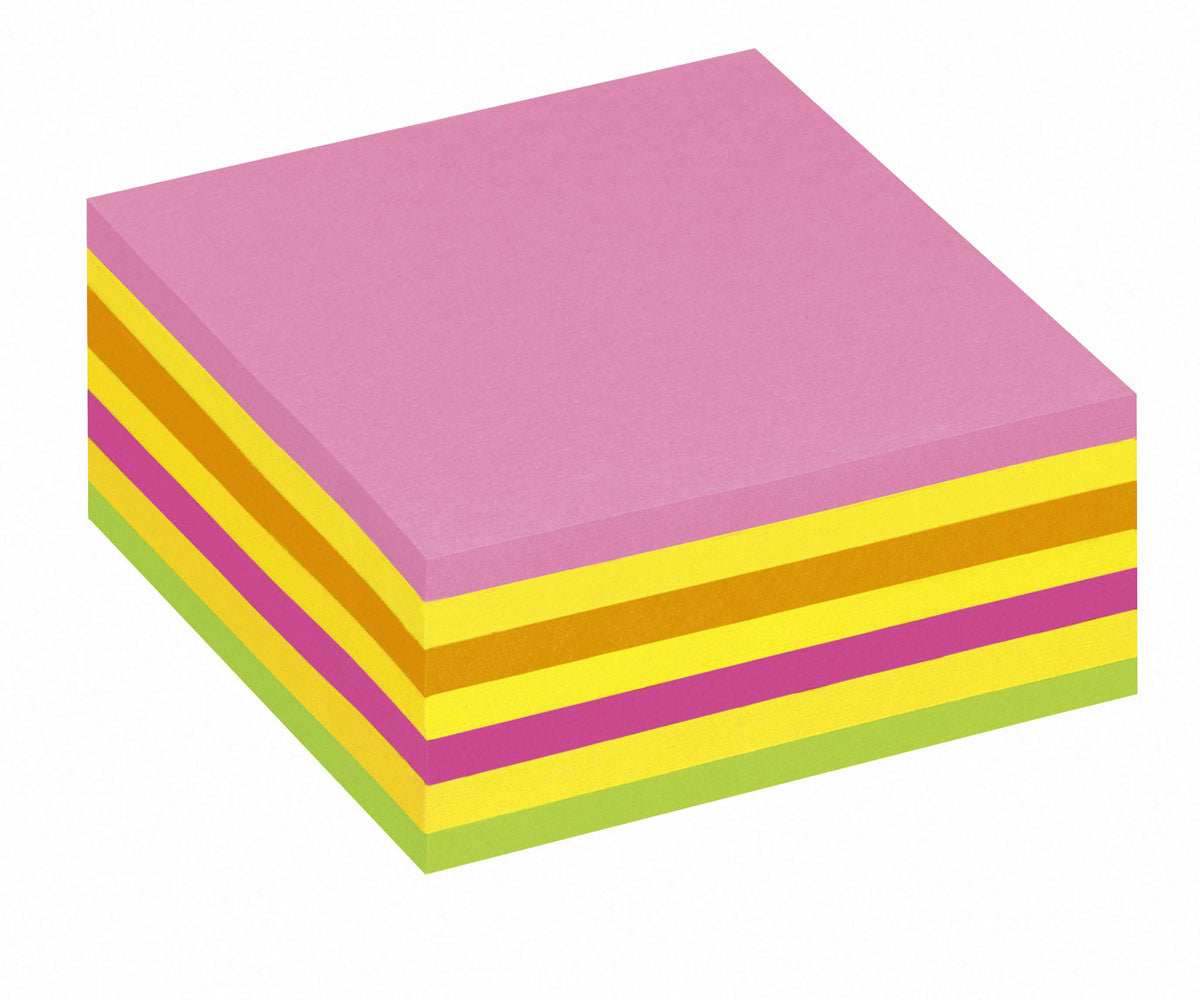 3M Post It Notes - Neon Rainbow Cube - 76 x 76mm - 325 Sheets