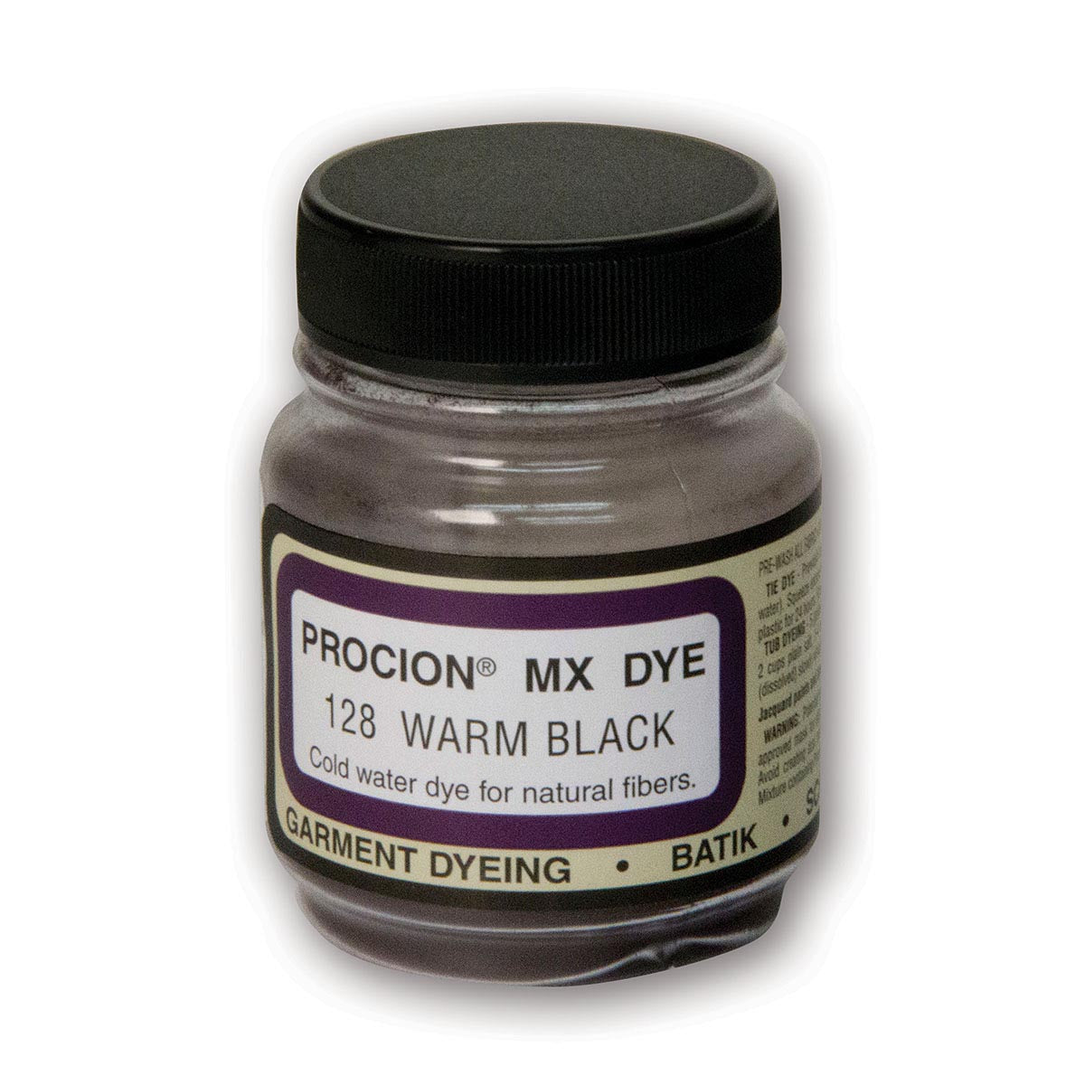 Jacquard Procion MX 2/3oz - Warm Black 128 - Pigments & Powders from Jacquard at DRK Crafts