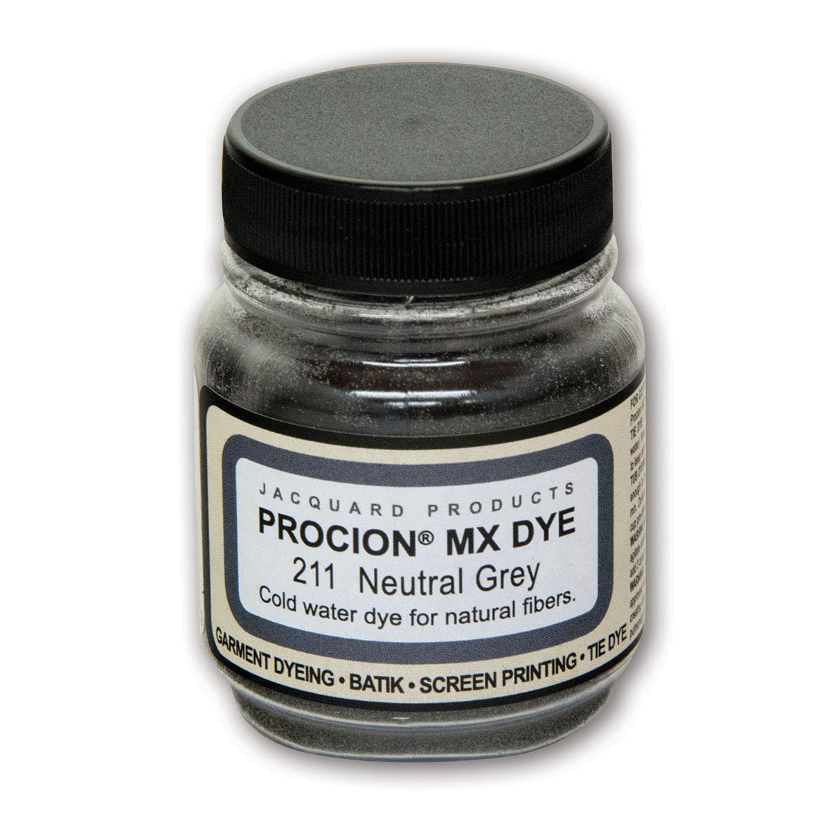 Jacquard Procion MX 2/3oz - Neutral Grey 211 - Pigments & Powders from Jacquard at DRK Crafts