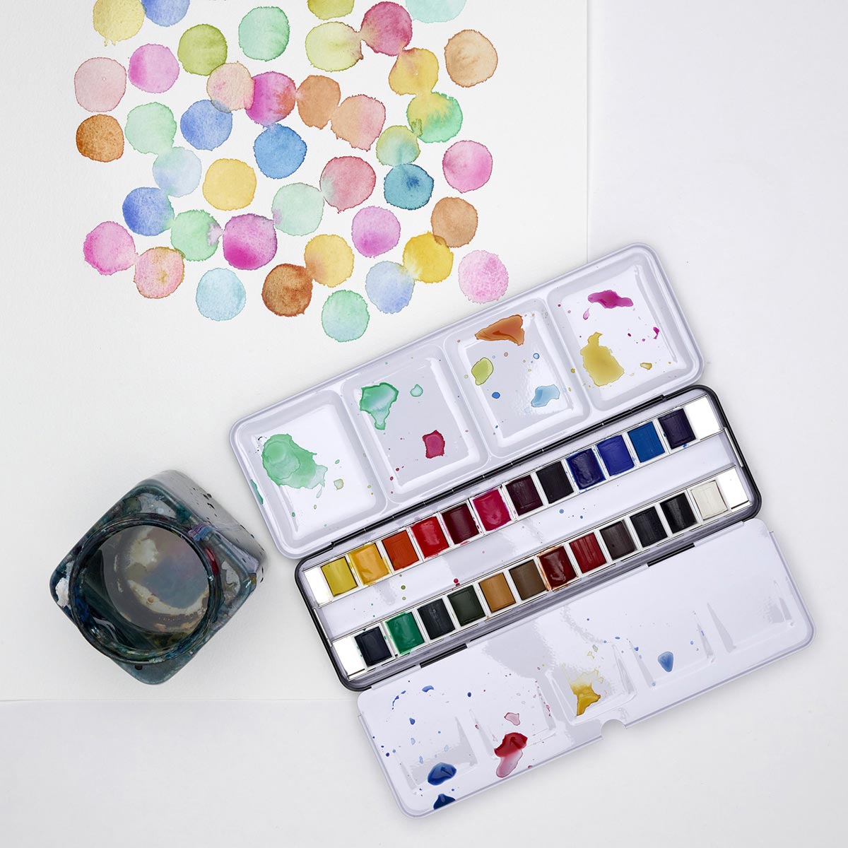 Winsor & Newton Cotman Watercolours Metal Sketchers' Box - 24 s - Winsor & Newton at DRK Crafts