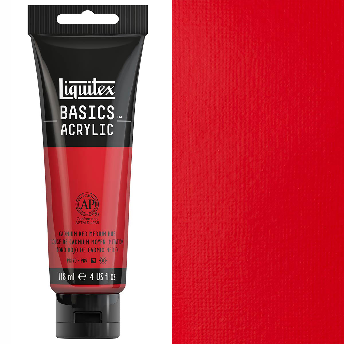 Liquitex - Basics - 118ml Acrylic Paint Cadmium Red Medium Hue