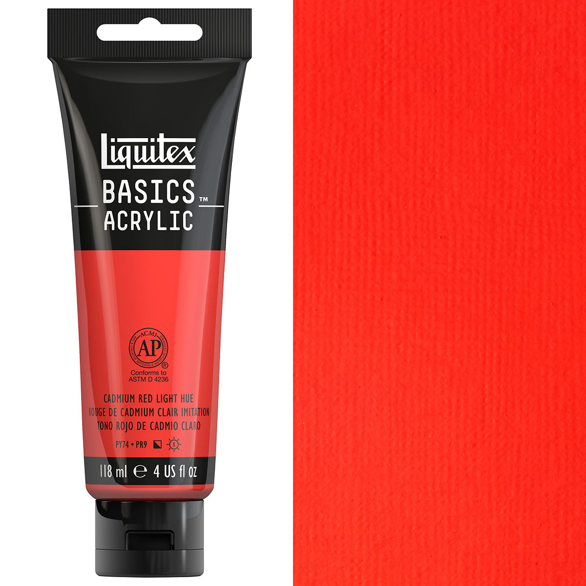 Liquitex - Basics - 118ml Acrylic Paint Cadmium Red Light Hue