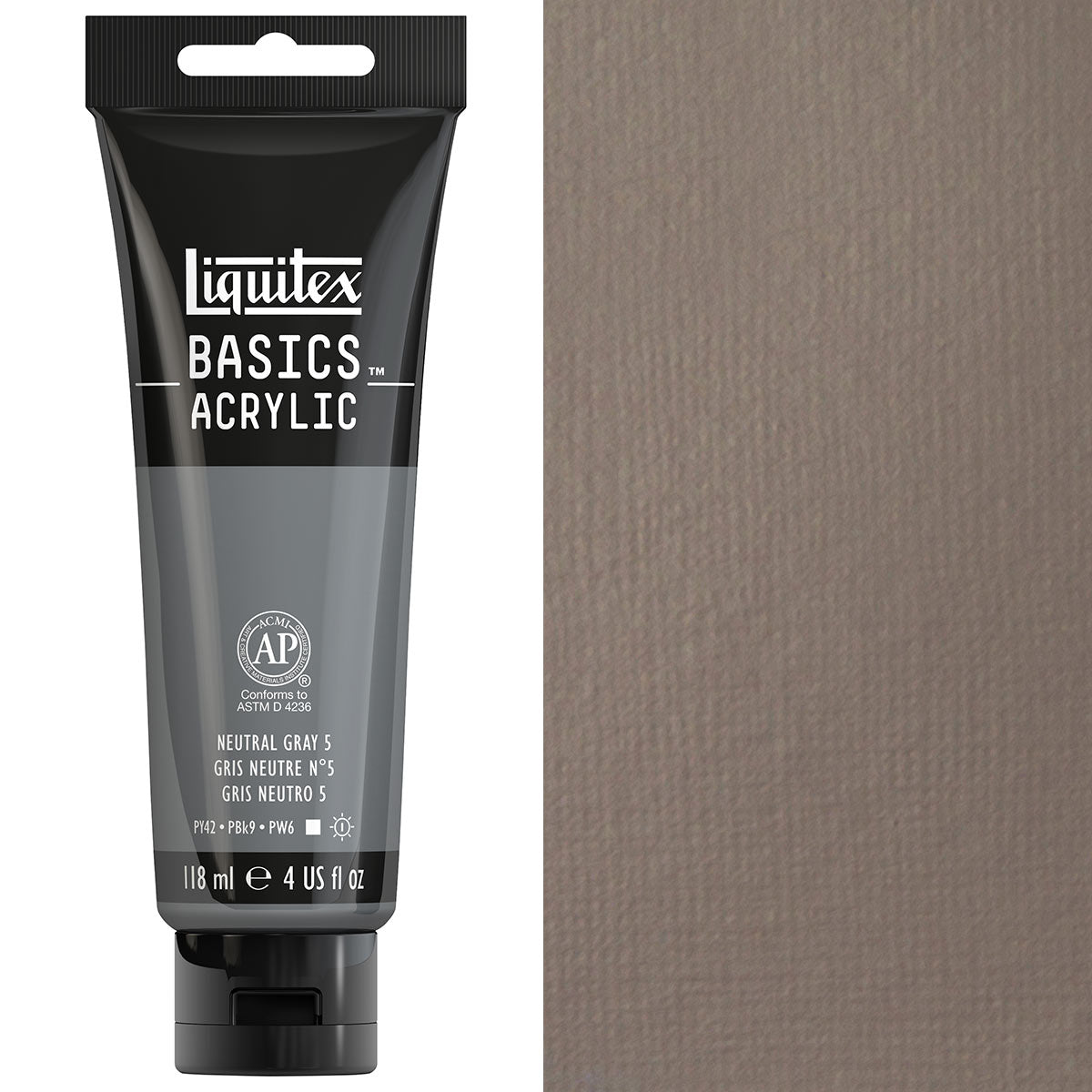 Liquitex - Basics - 118ml Acrylic Paint Neutral Gray 5