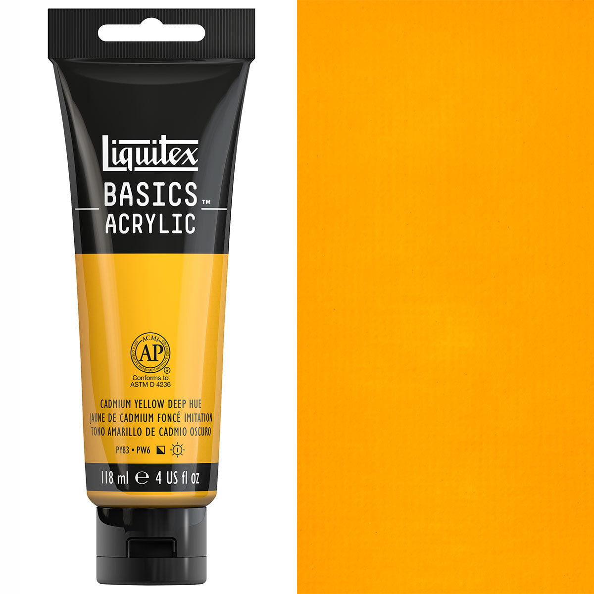 Liquitex - Basics - 118ml Acrylic Paint Cadmium Yellow Deep Hue