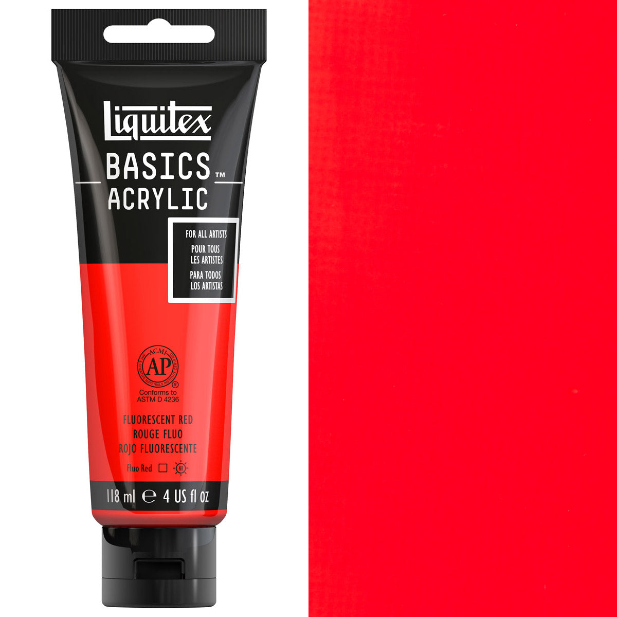Liquitex Basics Acrylic 118ml Acrylic Paint - 983 Fluorescent Red