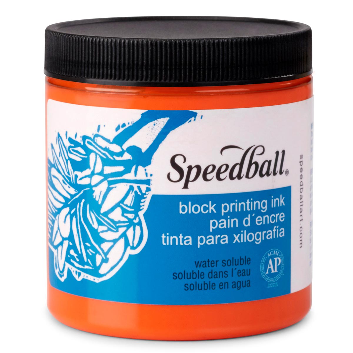 Speedball Water-Soluble Block Printing Ink – Orange – 236ml (8oz) by Speedball