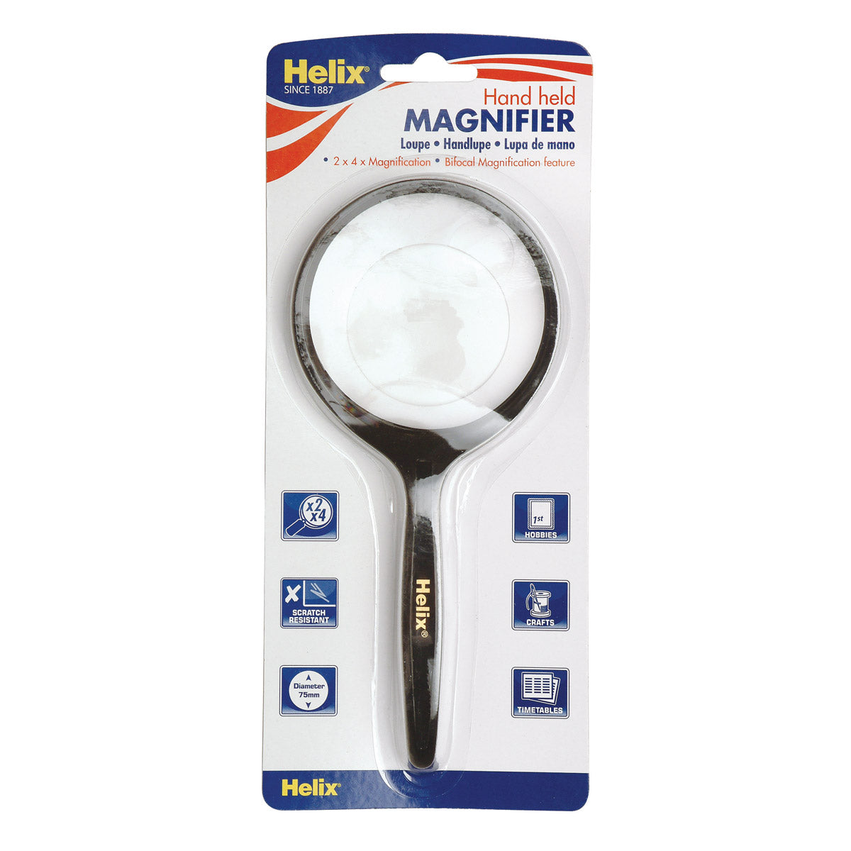 Helix 75Mm Hand Held Magnifier – Study & Reading Aid
