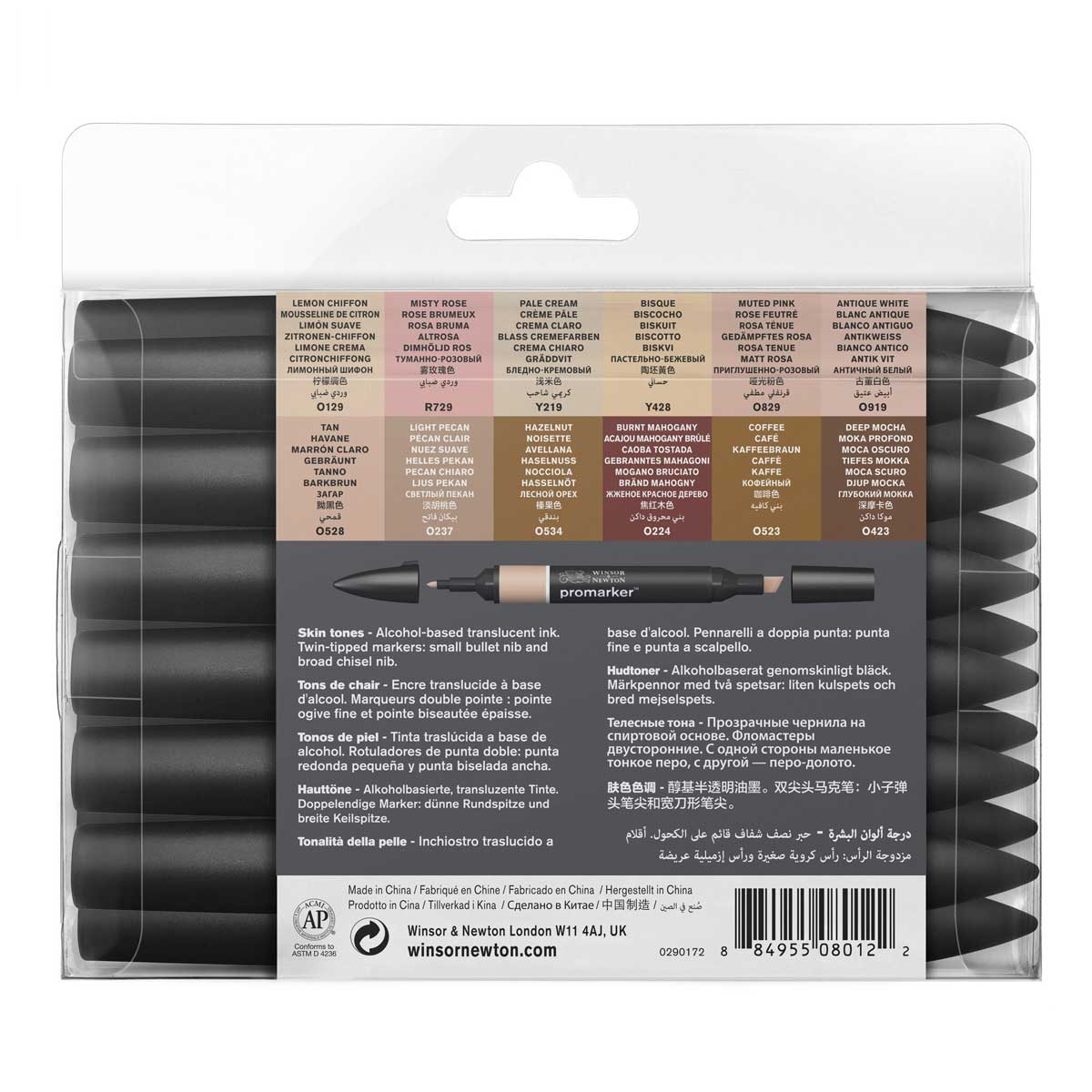 Winsor & Newton Promarker 12+1 Skin Tones Set - Winsor & Newton at DRK Crafts