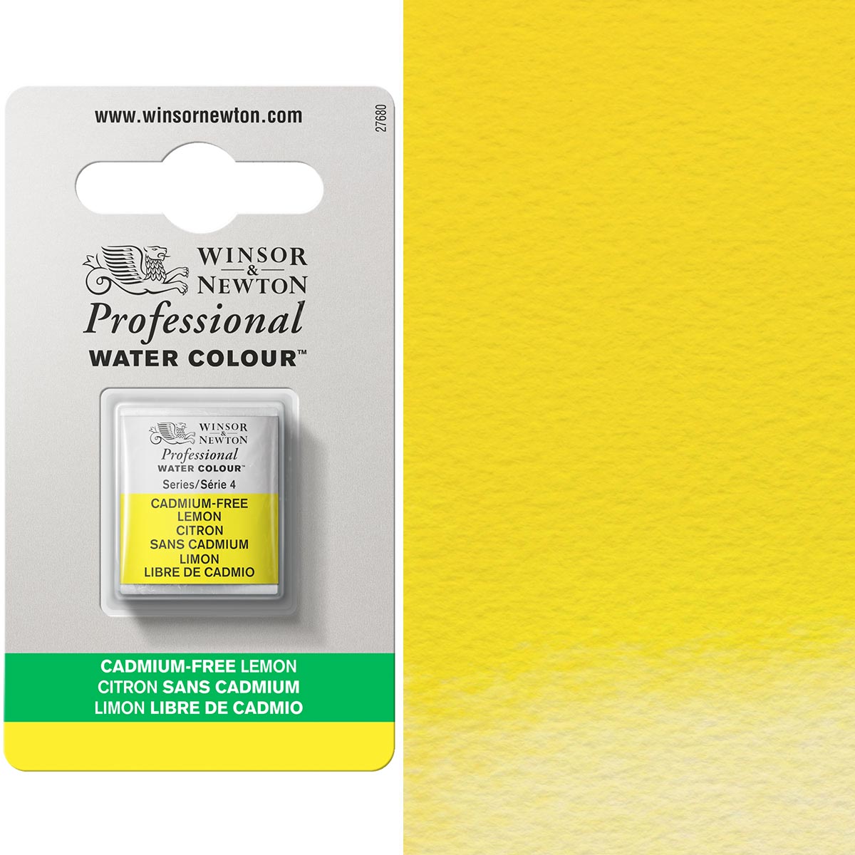 Winsor & Newton Cadmium FREE Lemon Half Pan - S4 Professional Watercolour - Winsor & Newton at DRK Crafts