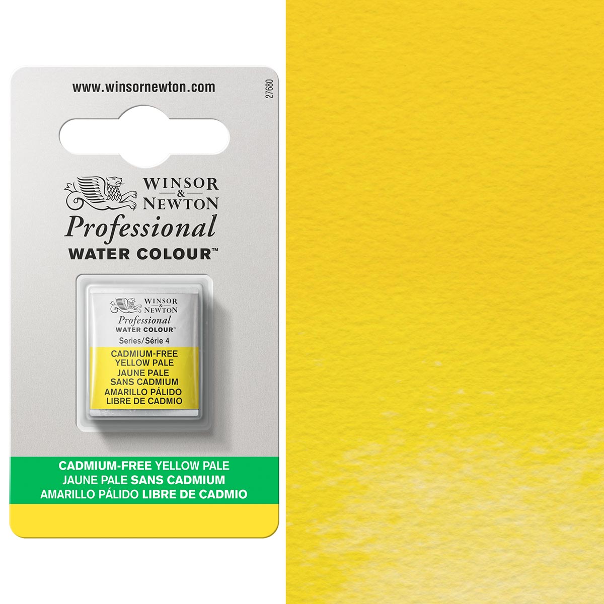 Winsor & Newton Cadmium FREE Yellow Pale Half Pan - S4 Professional Watercolour - Winsor & Newton at DRK Crafts