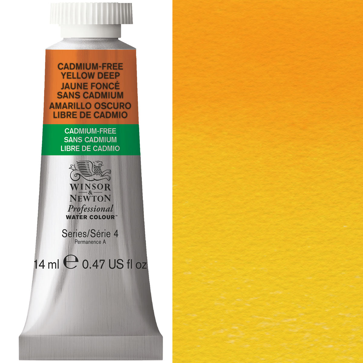 Winsor & Newton Cadmium FREE Yellow Deep 14ml - S4 Professional Watercolour - Winsor & Newton at DRK Crafts