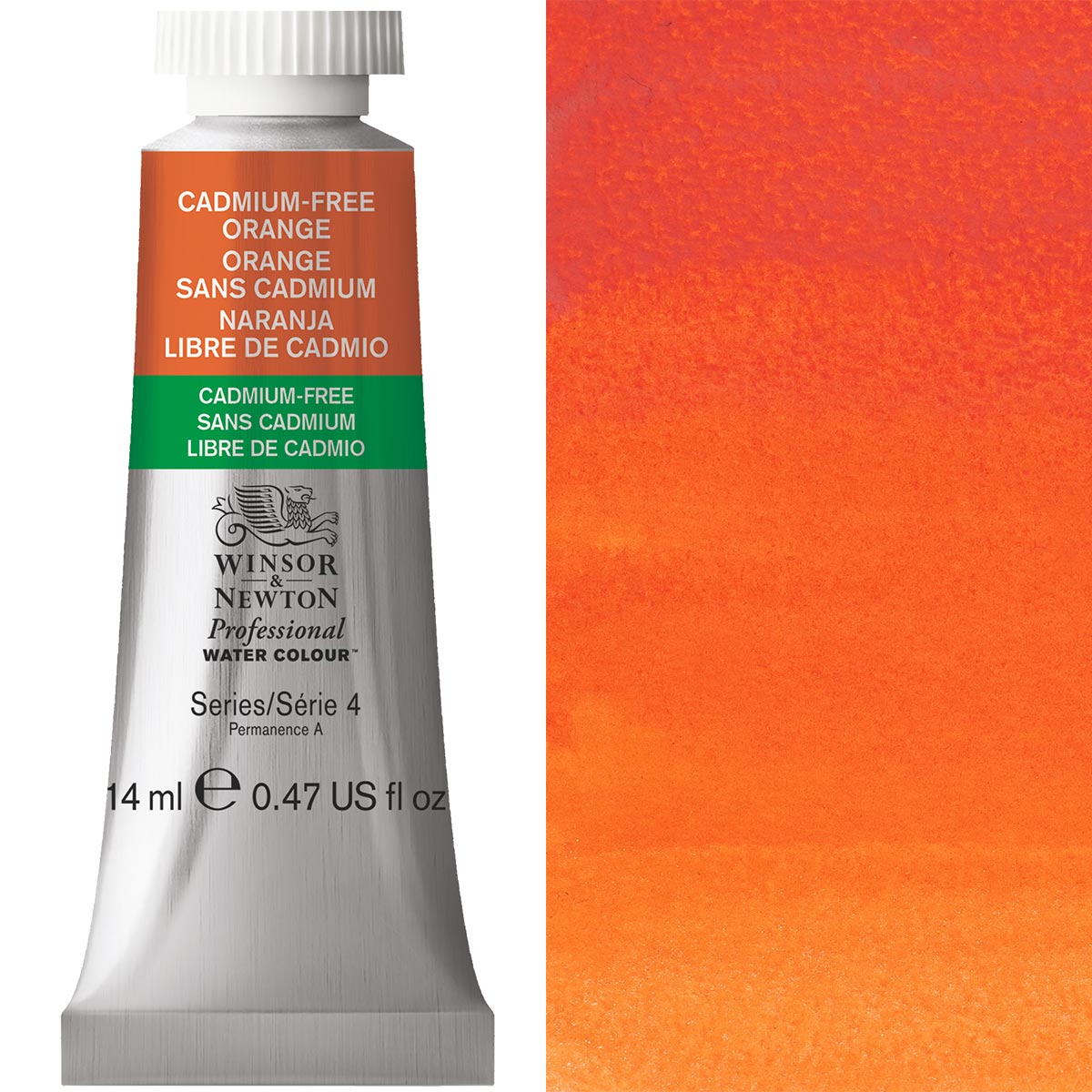 Winsor & Newton Cadmium FREE Orange 14ml - S4 Professional Watercolour - Winsor & Newton at DRK Crafts