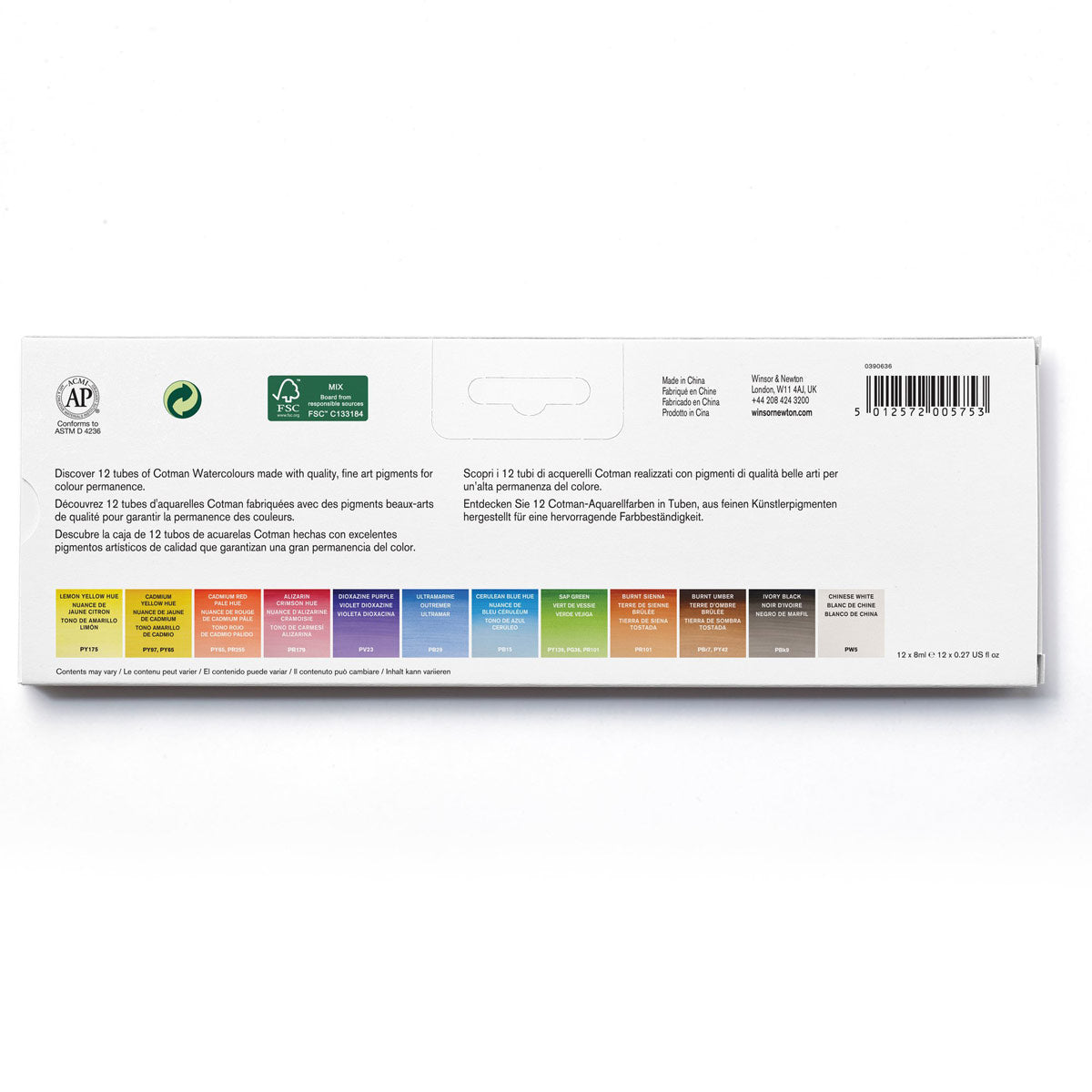 Winsor & Newton Cotman Watercolour 12 Tubeset 12x8ml - Winsor & Newton at DRK Crafts