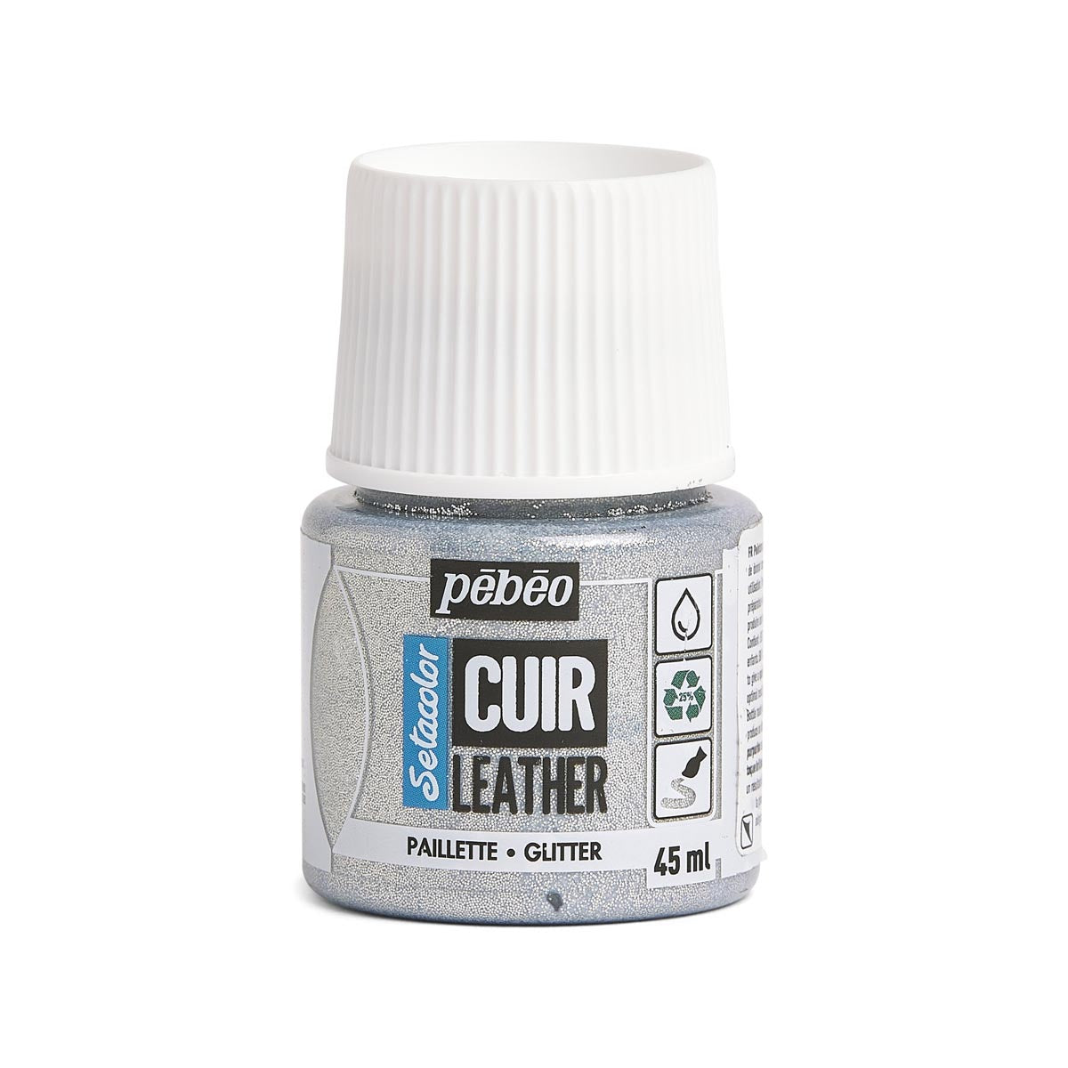 Pebeo Setacolor Leather - Glitter Silver (45ml)