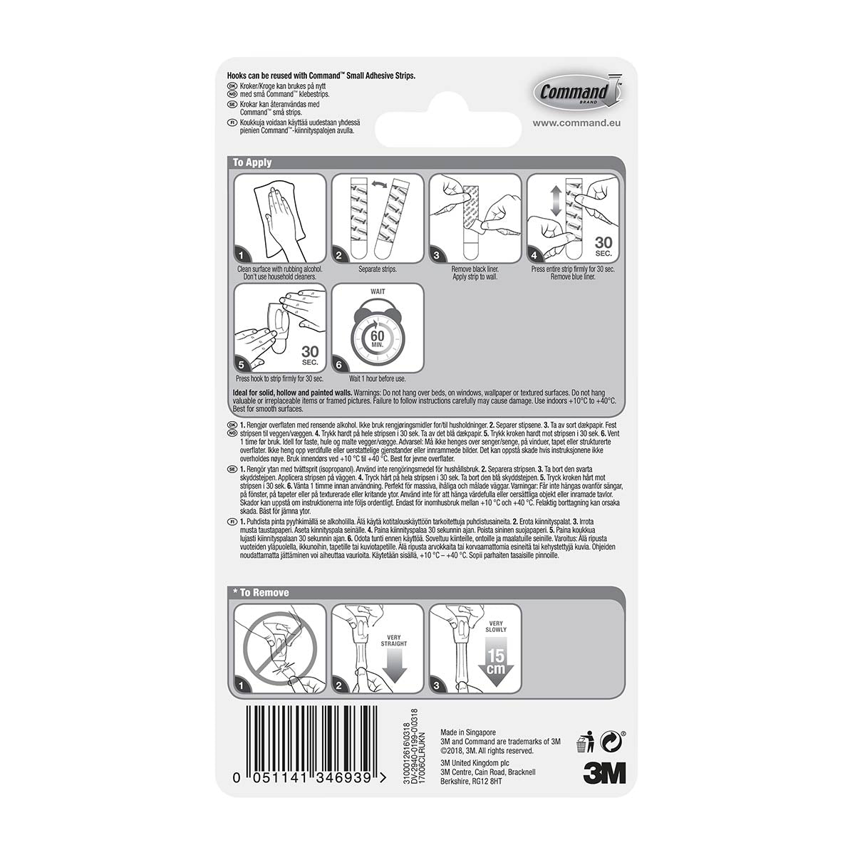 3M Command Mini Clear Hooks with Clear Strips