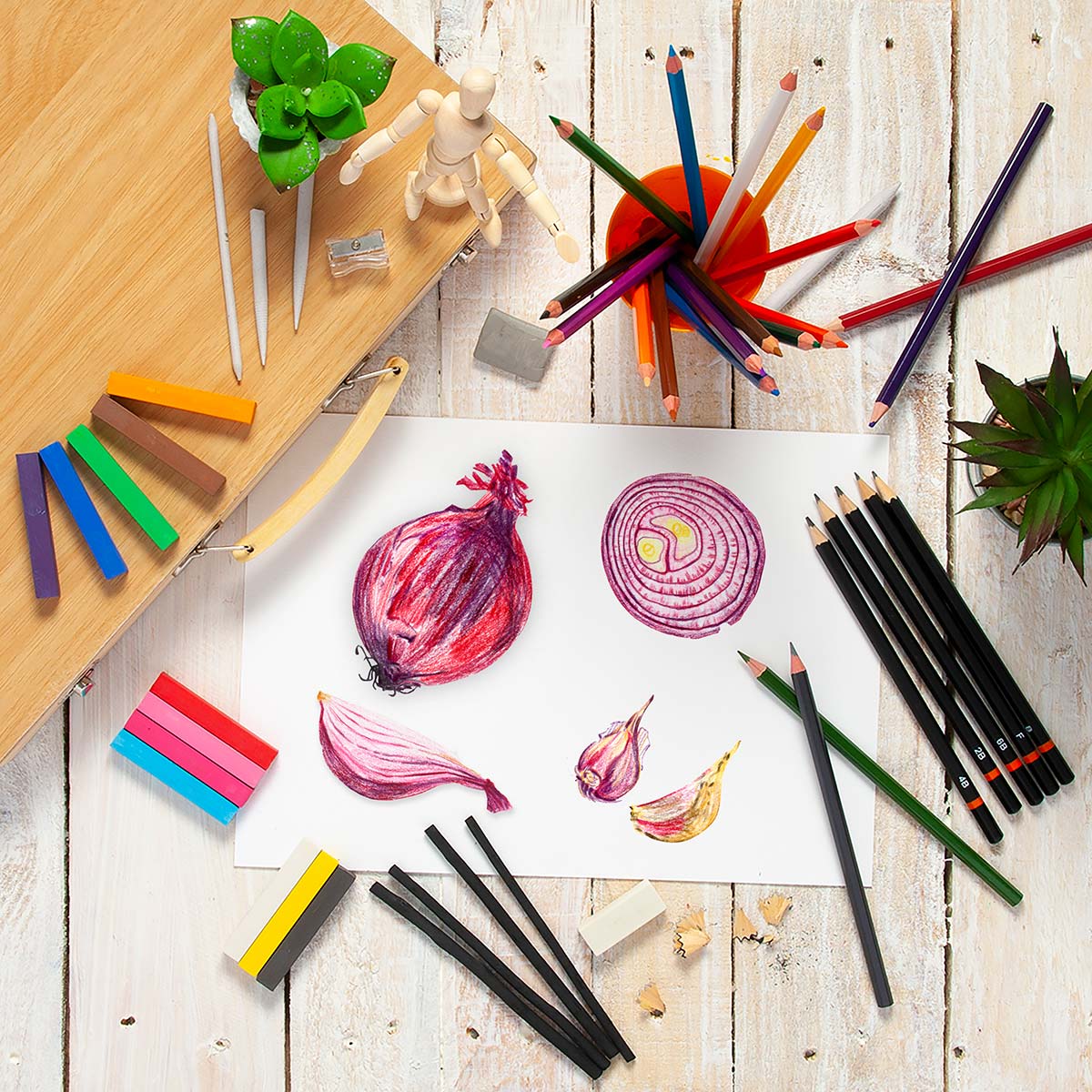 Elements Wooden box sketching Set – Art & Craft Essential