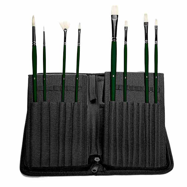 Elements Oil 8 Brush Stand Wallet – Premium Artist Brush Set
