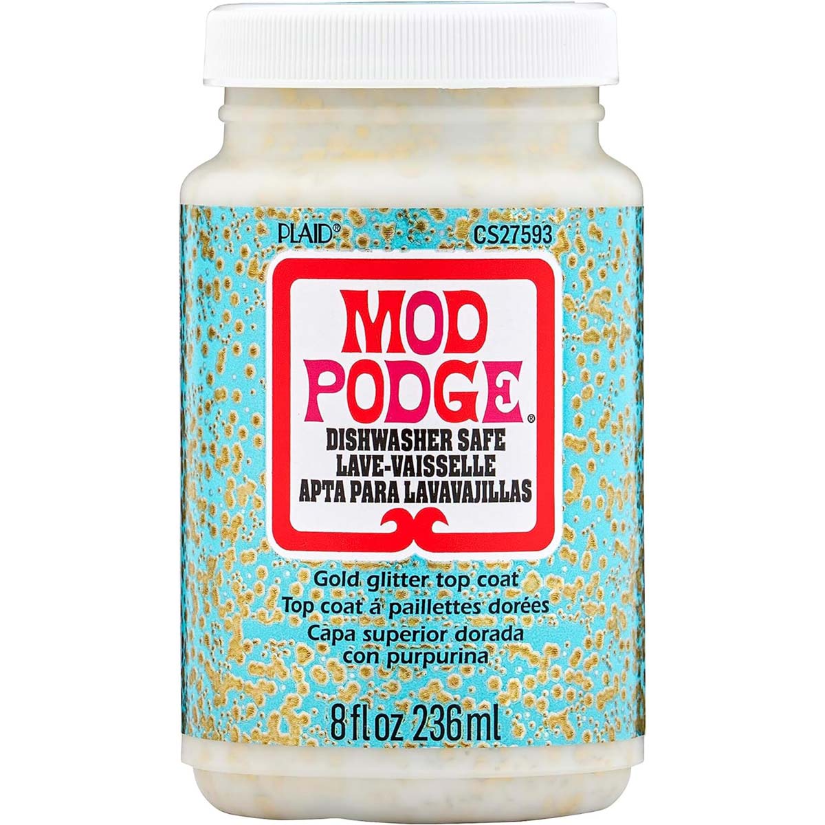 Mod Podge Dishwasher Safe Glitter – Gold 8oz – 237ml (8oz)