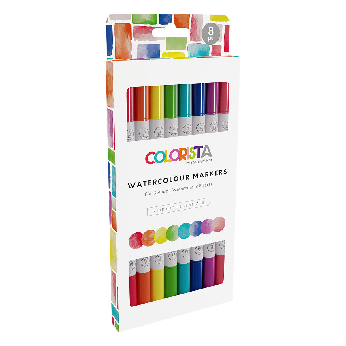 Crafter's Companion Colorista - Watercolour Marker - Vibrant Essentials 8pc
