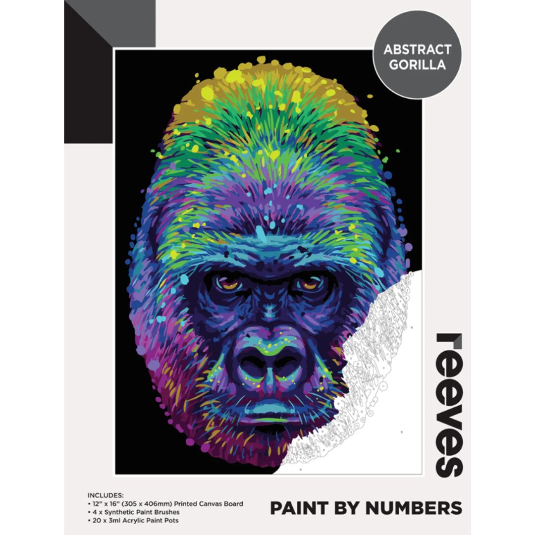 Reeves Paint by Numbers 12x16 inch - Absttract Gorilla