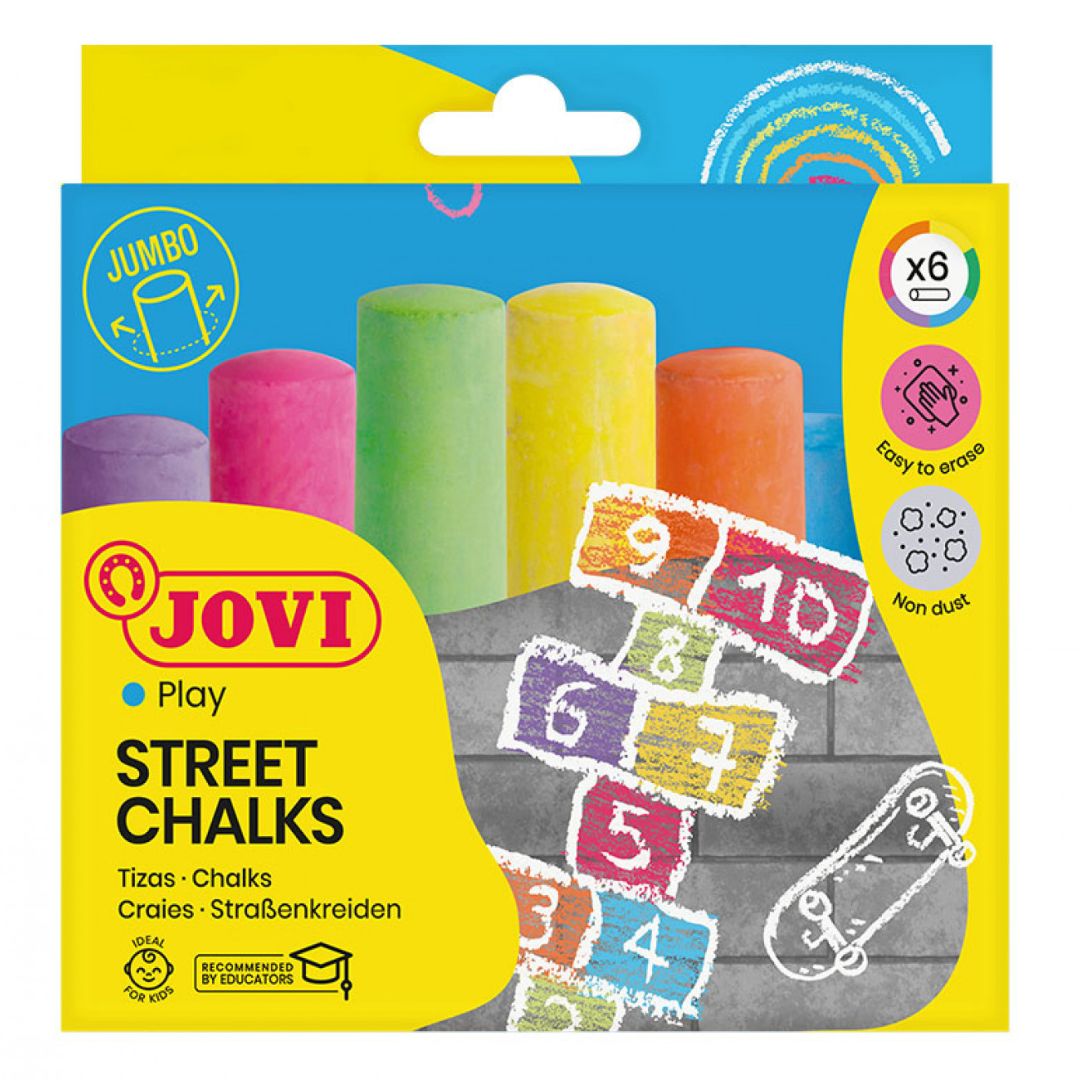 Jovi Jumbo Street Chalk – 6 Assorted Colours