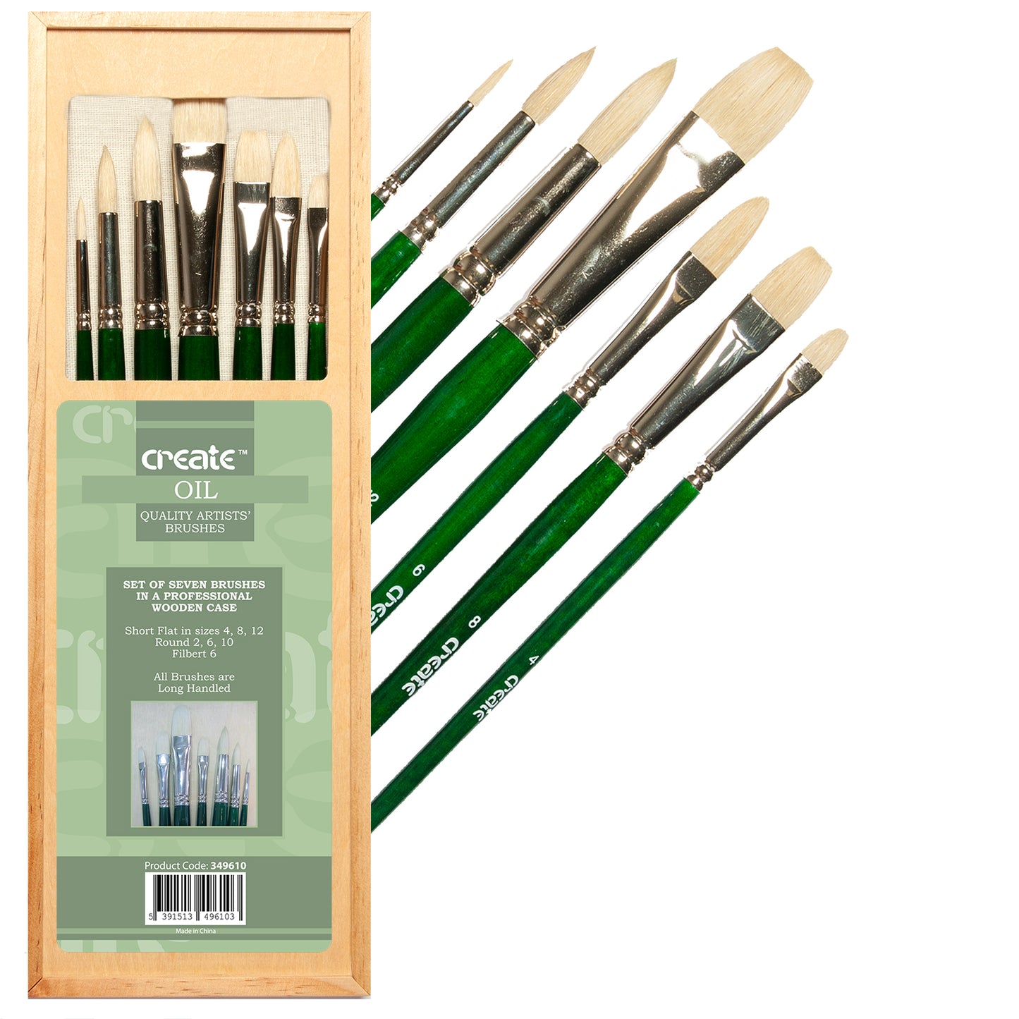 Create Oil Wooden Brush Set
