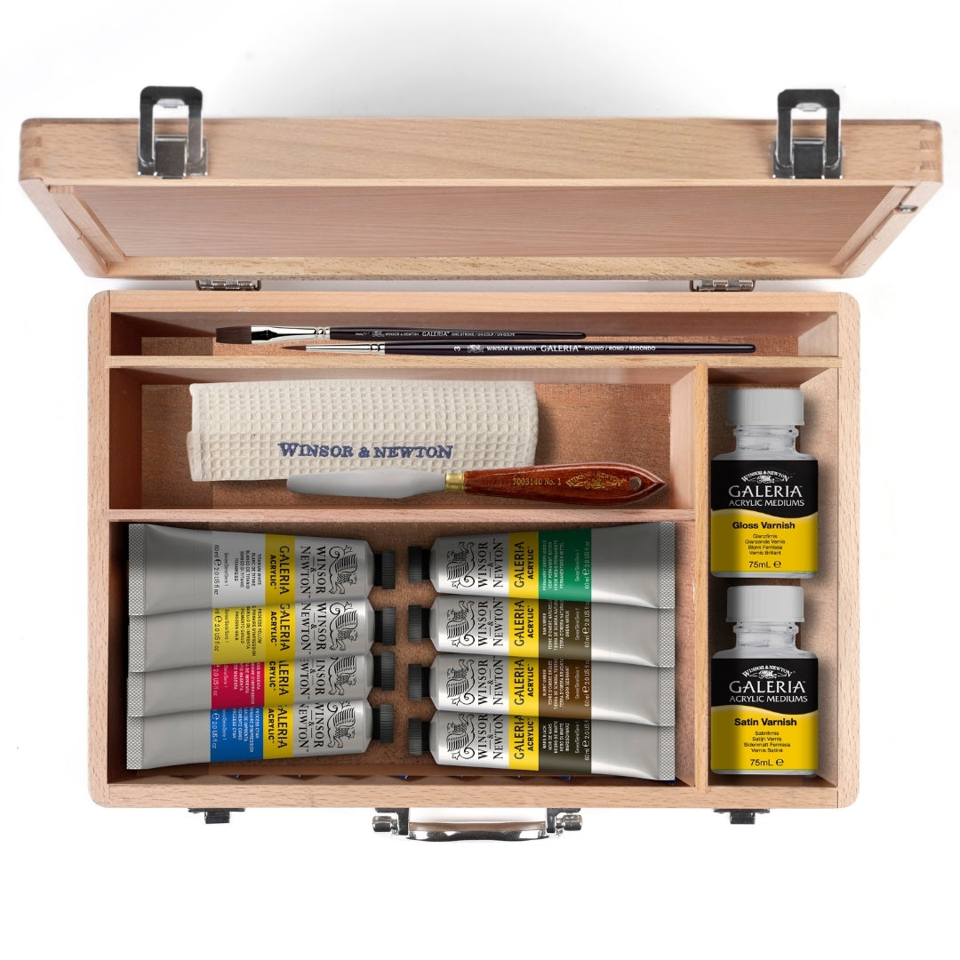 Winsor & Newton Galeria Wooden Set 8x60ml - Winsor & Newton at DRK Crafts