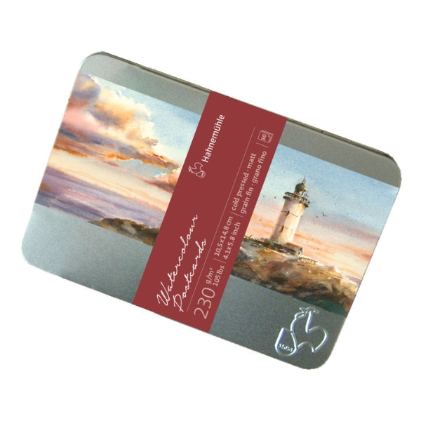 Hahnemuhle Watercolour Postcard Tin – 10.5 x 14.8cm - Cold Pressed